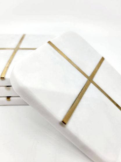 Marble &amp; Brass Coasters