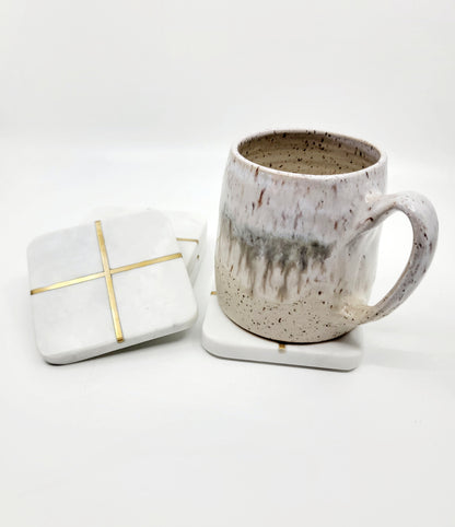 Marble &amp; Brass Coasters