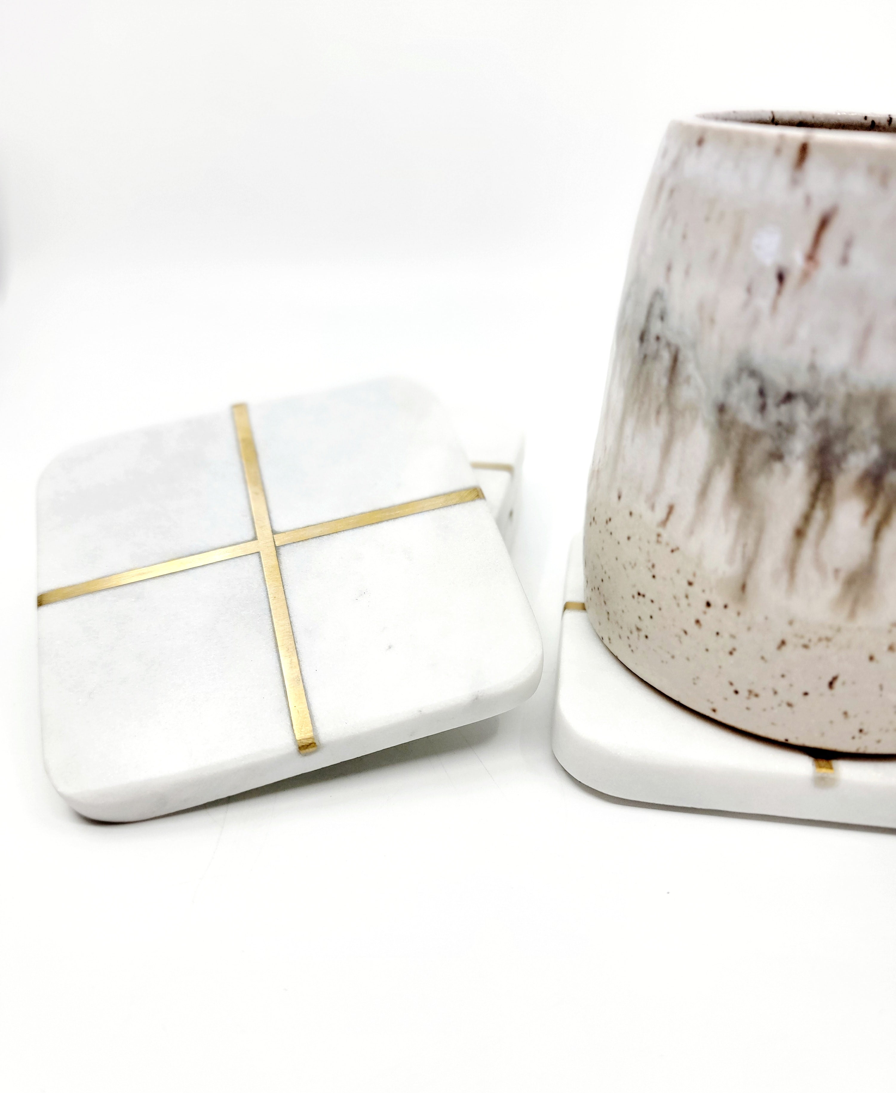 Marble & Brass Coasters